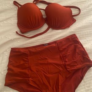Aerie Swimsuit - Red - Top size 34DD and bottom size XL